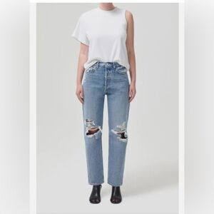 Agolde 90's Jeans Wander Distressed Mid Rise Loose Fit Sz 27